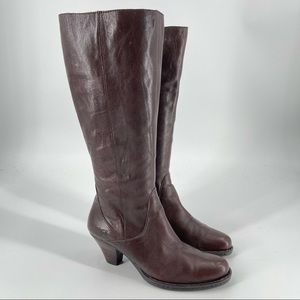 Born western side zip brown leather boots size 8.5